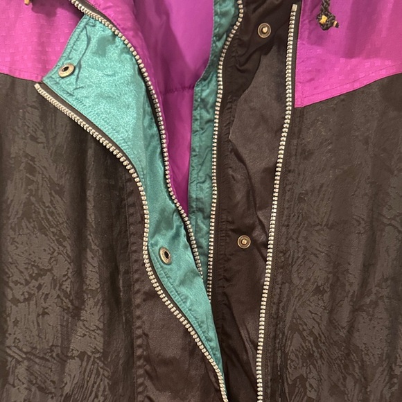 Vintage Obemeyer Black Multi Color Block Down Puffer Ski Jacket Size 8 - Picture 4 of 15